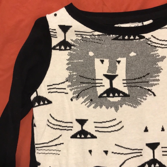 Anthropologie Black and White Lion Pullover - Picture 5 of 5